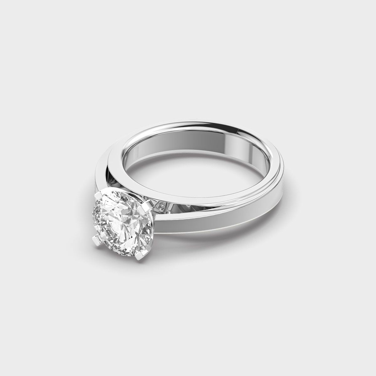 Simple Round Cut Diamond Ring - View 7