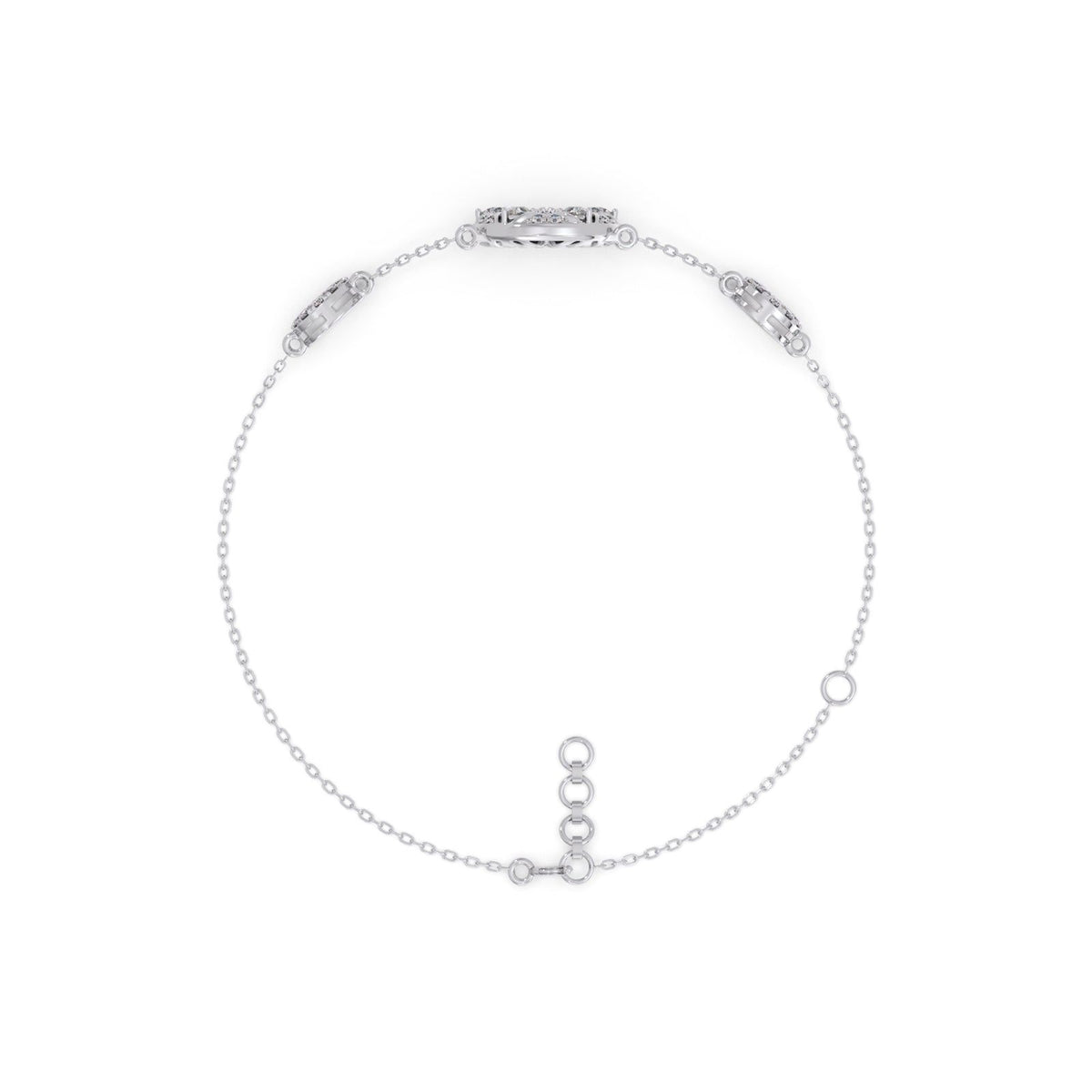 Round Diamond Triple Circle Bracelet