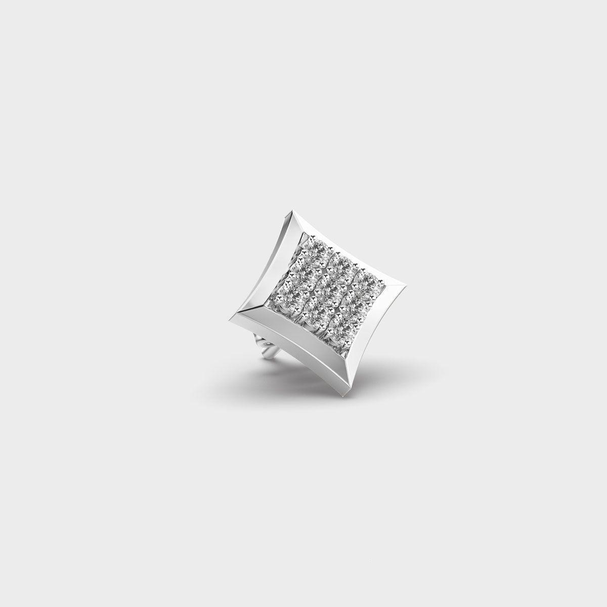 9 Rhombus Round Diamond Stud For Men
