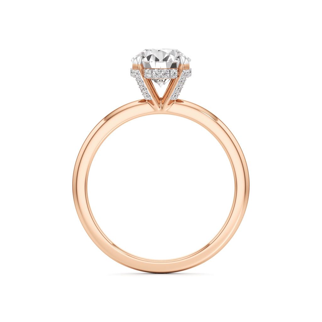 Elevated Diamond  Set Solitaire Ring