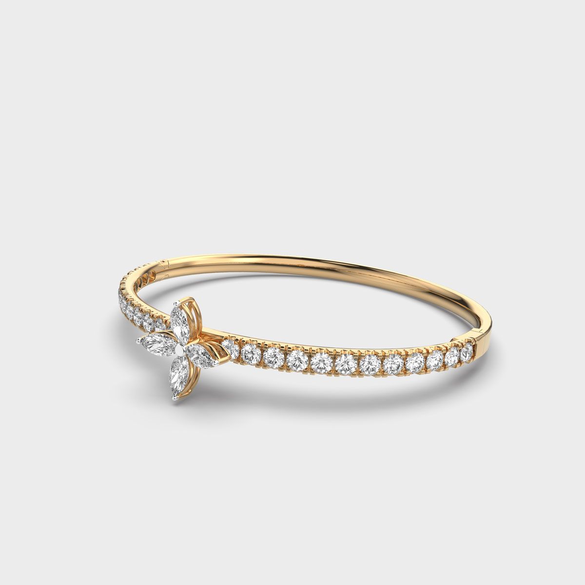 Alluring Floral Fixed Diamond Bracelet