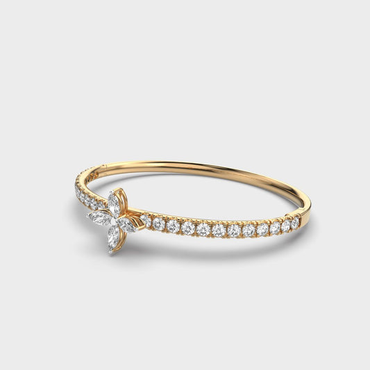 Alluring Floral Fixed Diamond Bracelet