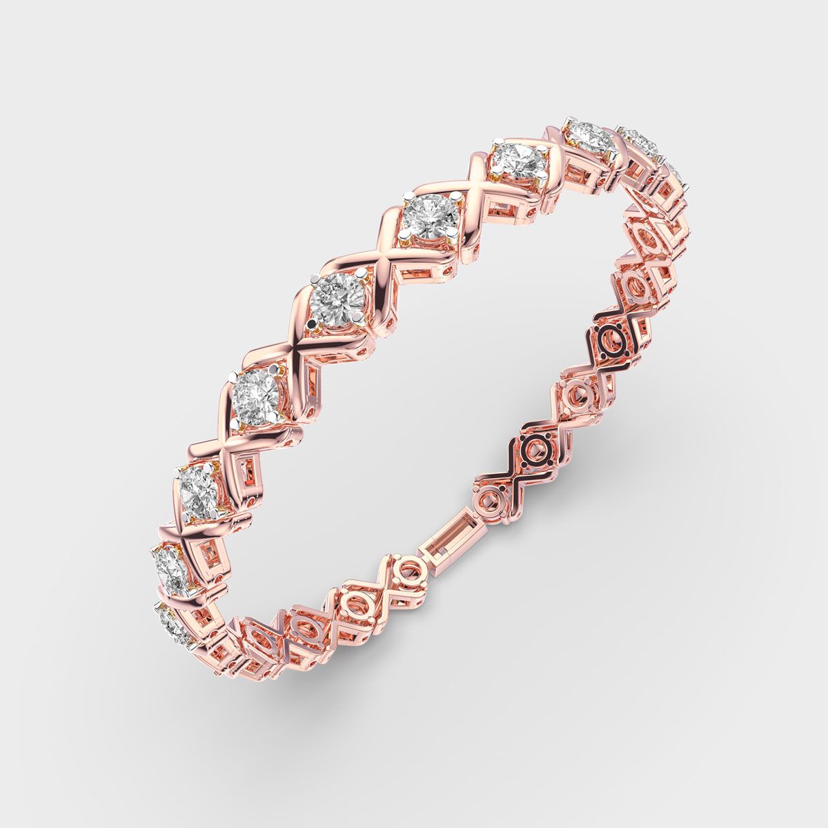 Cross And Nought Diamond Bracelet