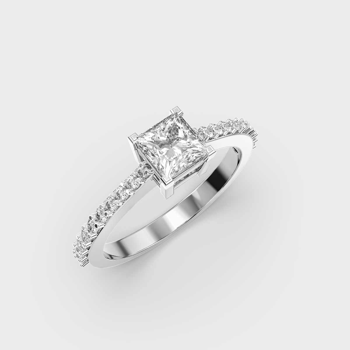 Princess Cut Diamond Pave Band Ring - View 13