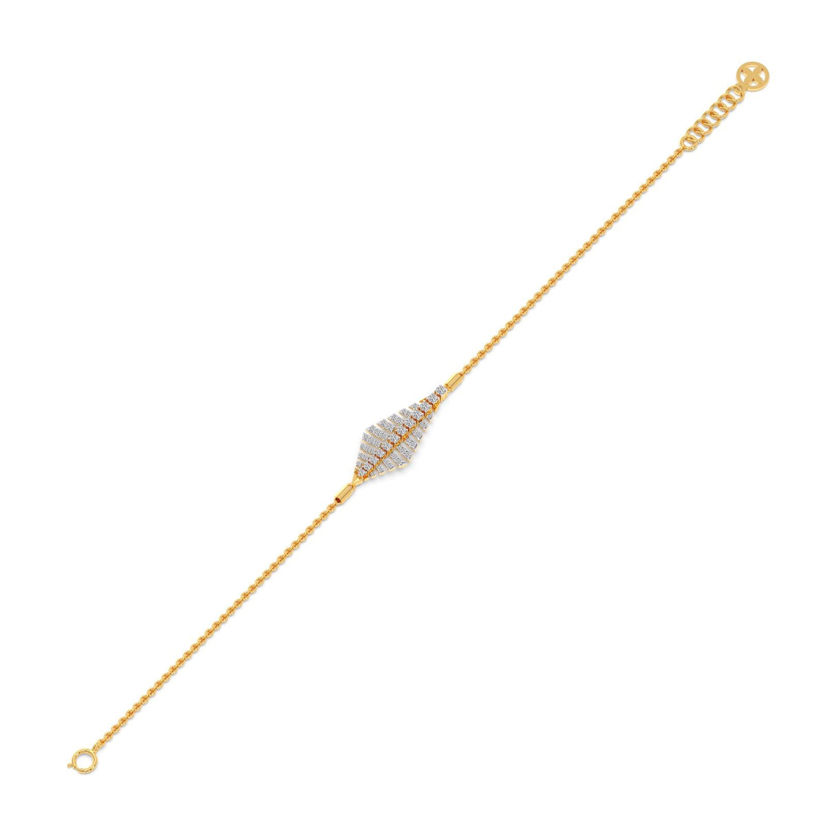 Gilded Fern Diamond Chain Bracelet