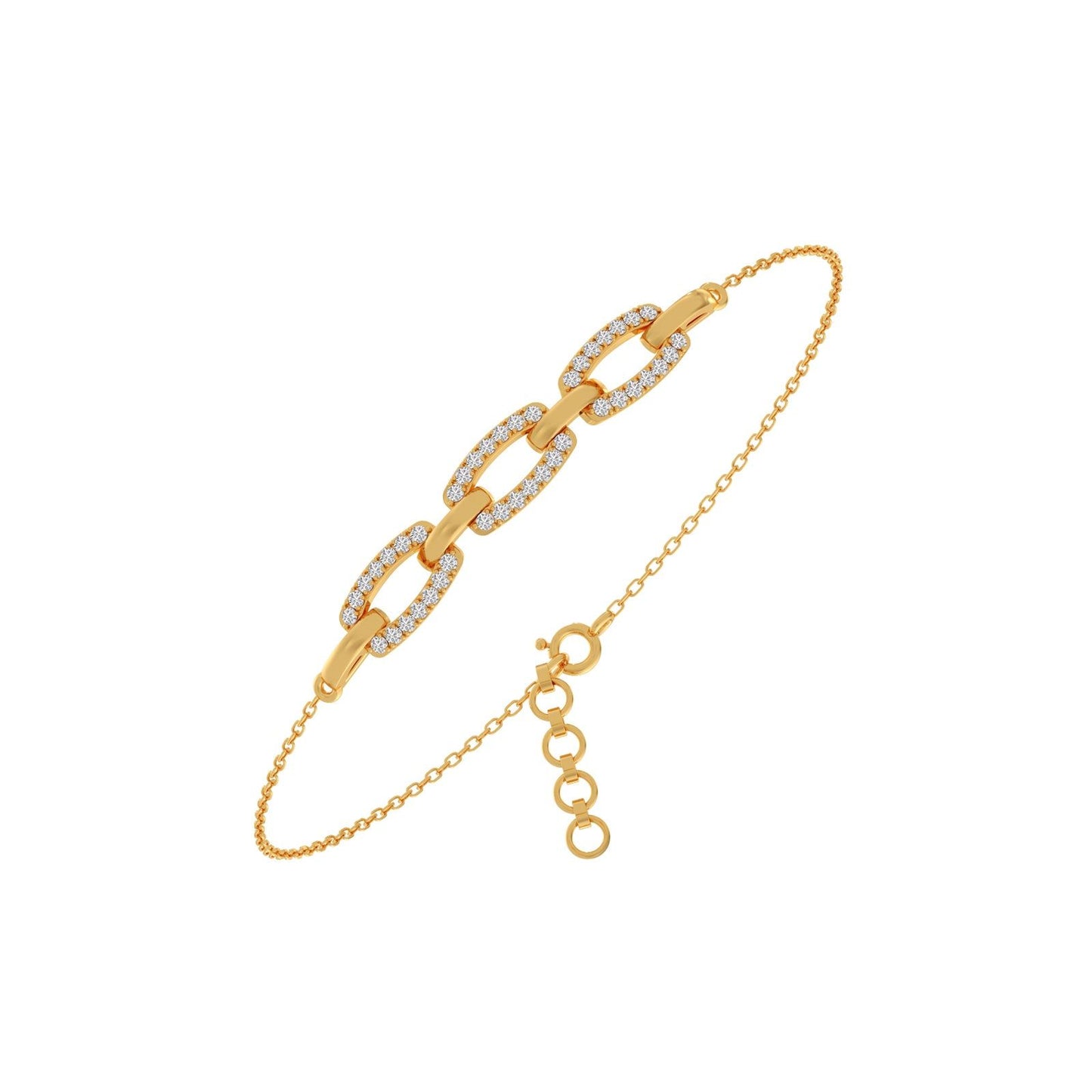 Golden Interlink Diamond Bracelet