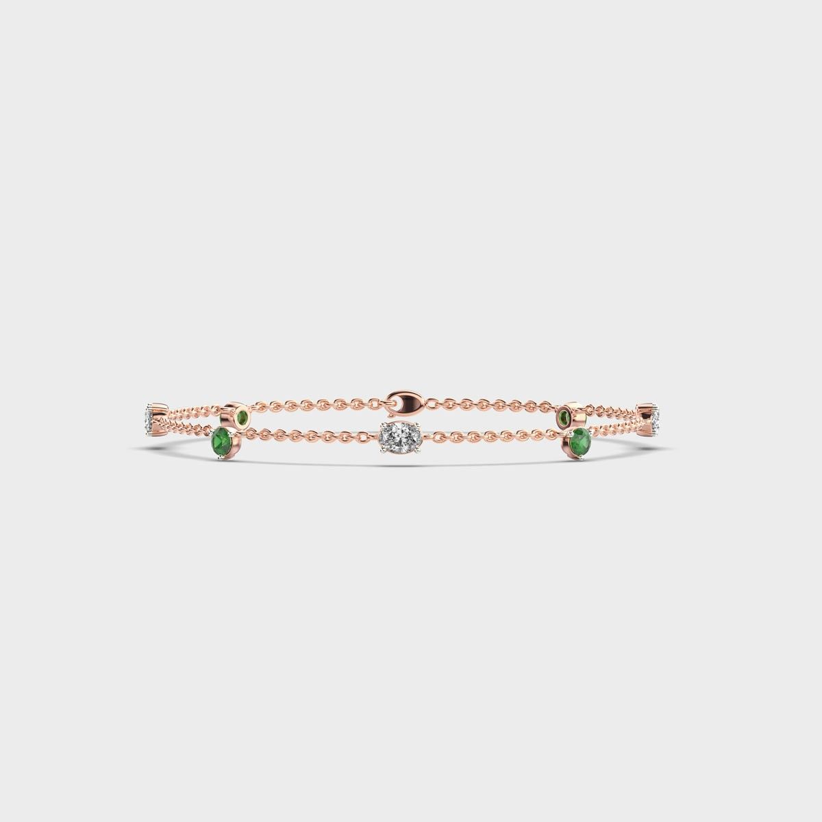 Minimal Artemis Green Dot Stone Diamond Bracelet