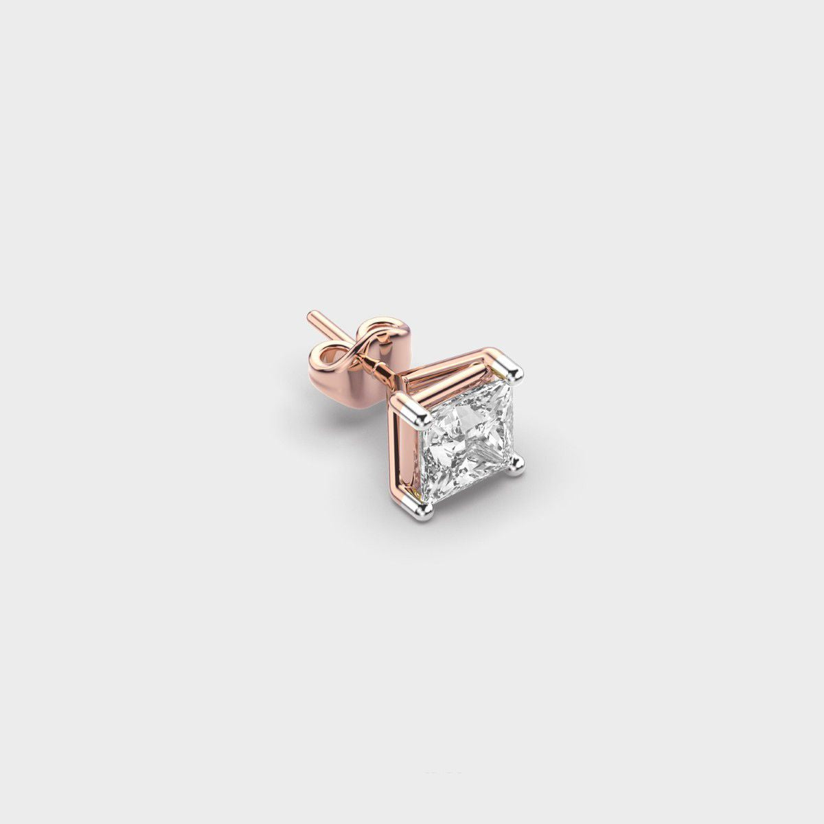 Statement Princess Cut Diamond Stud