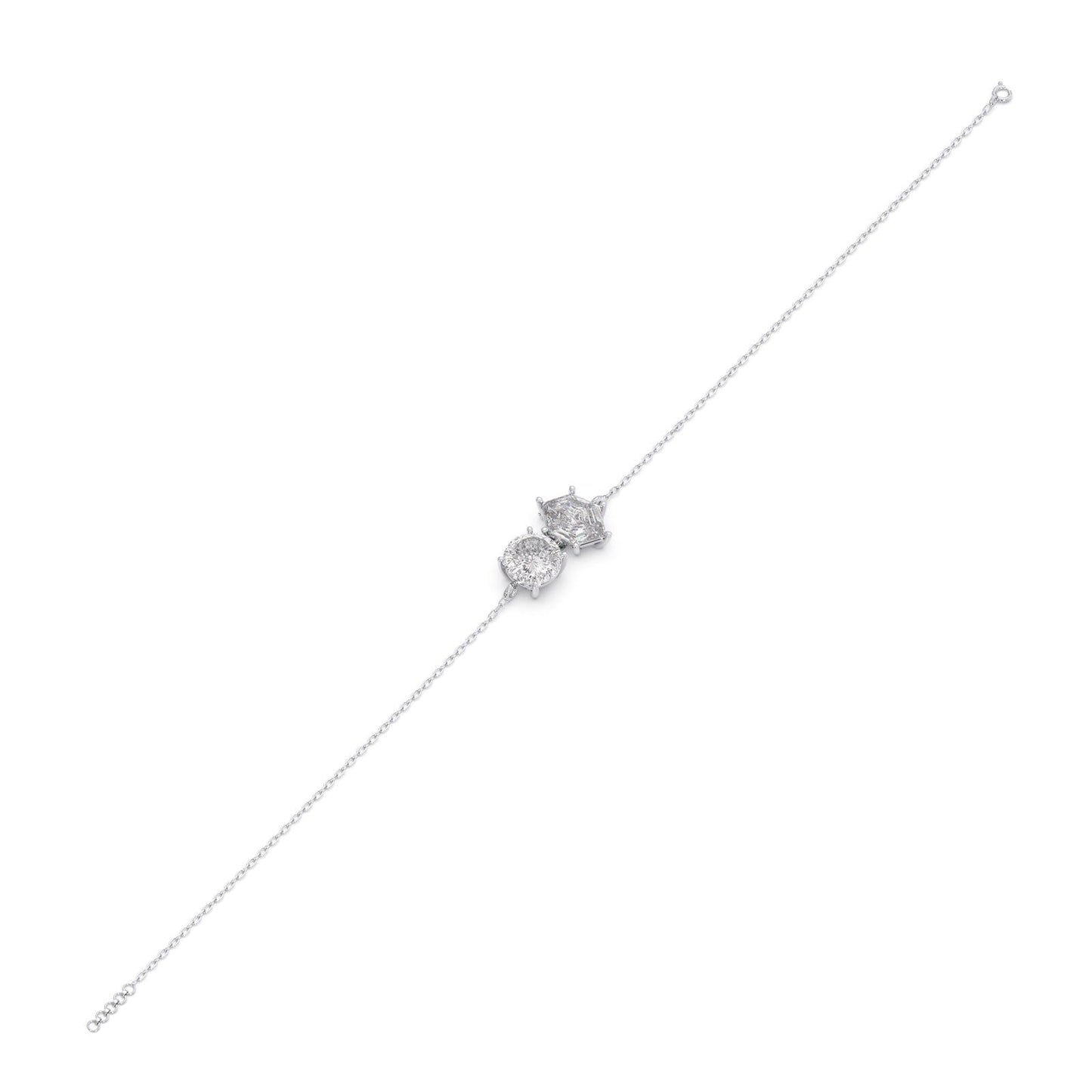 Hexa And Portuguese Diamond Chain Bracelet