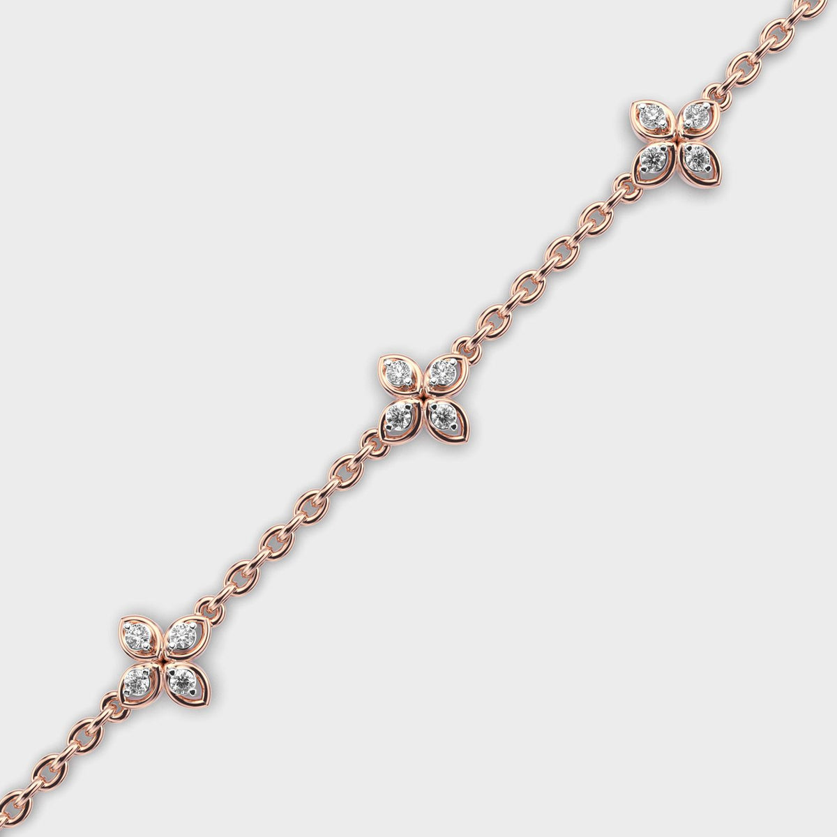 Soft Weave Flower Diamond Bracelet