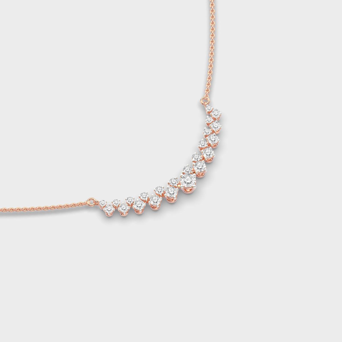 Scattered Curve Diamond Necklace