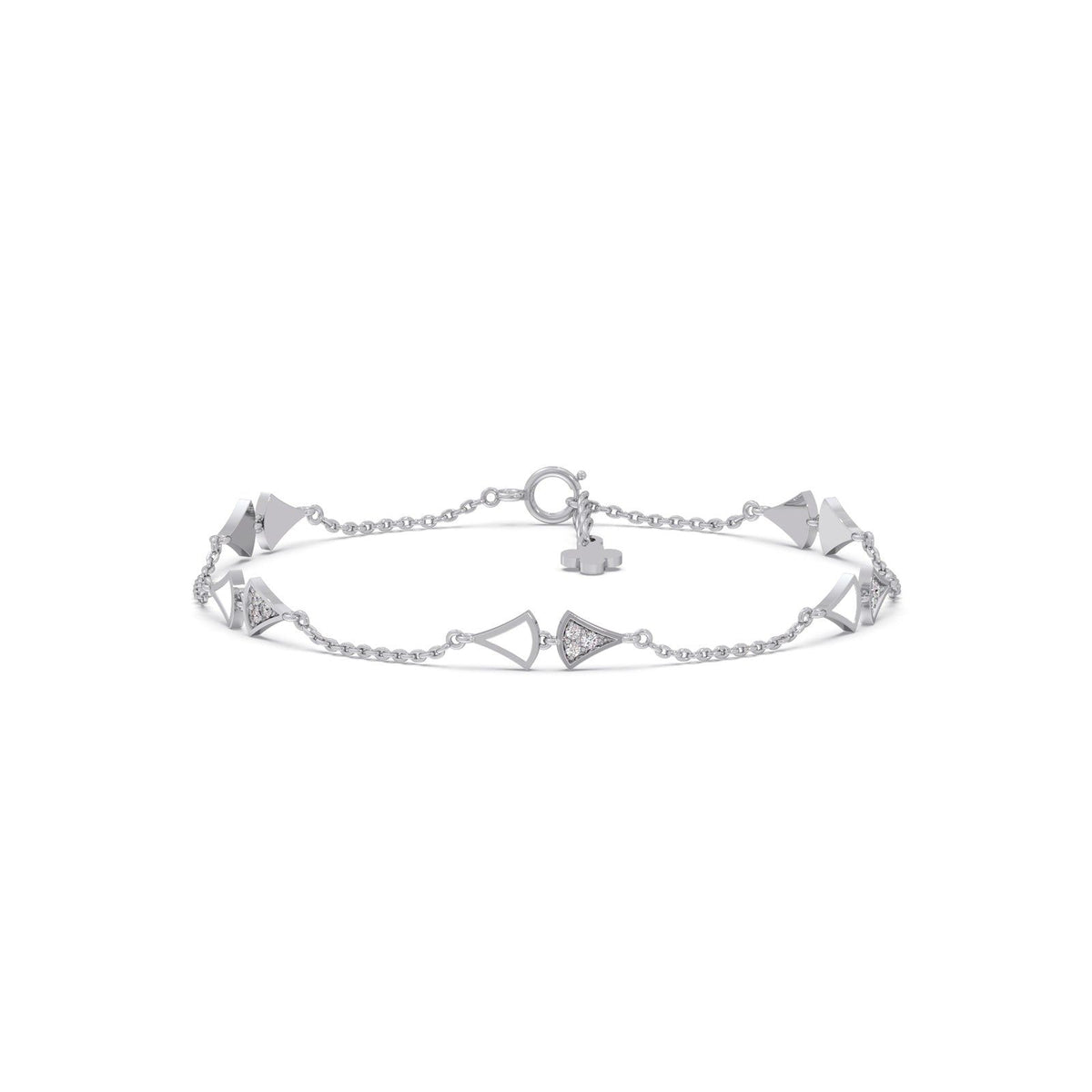 Vector Triangle-Link Diamond Chain Bracelet