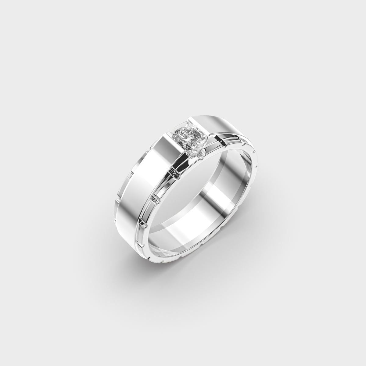 Twin Tone Luxe Diamond Band for Men - View 8