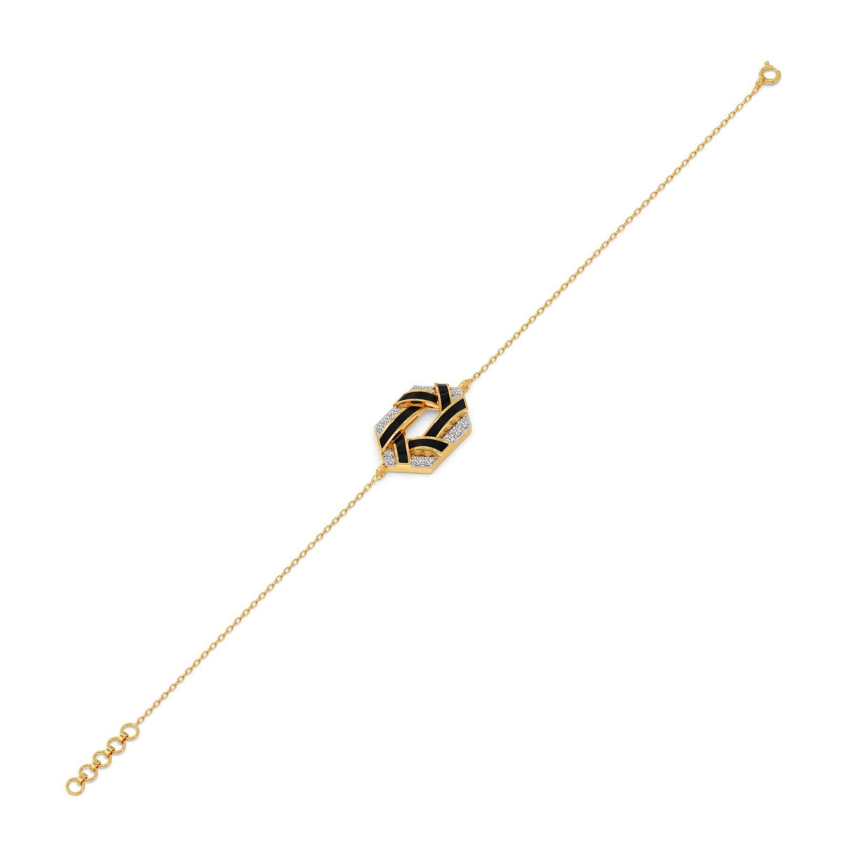 Hexora-enamel Stellar Diamond Chain Bracelet