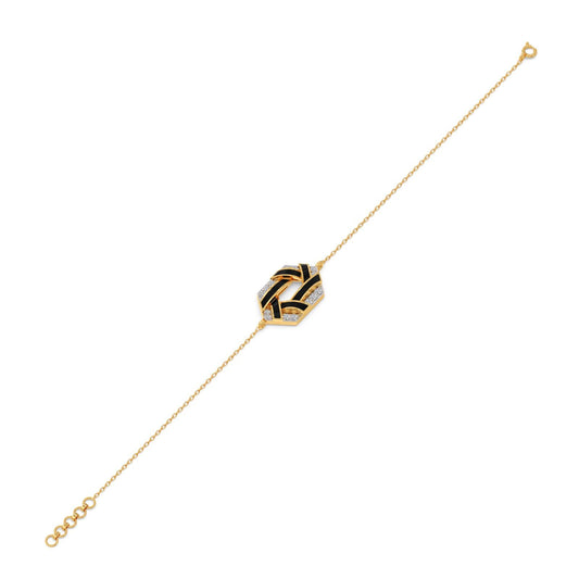 Hexora-enamel Stellar Diamond Chain Bracelet