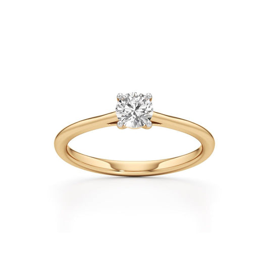 Solienara four prong round cut solitaire ring