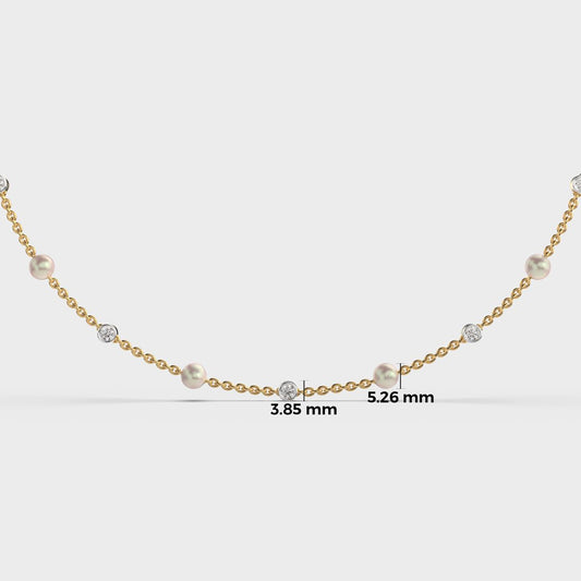 Elegant Pearl and Diamond Necklace