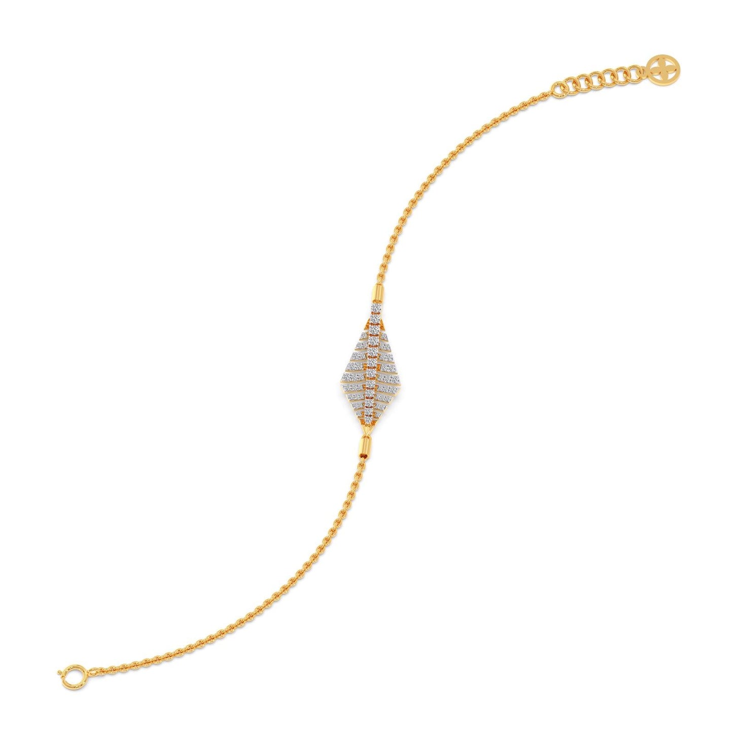 Gilded Fern Diamond Chain Bracelet