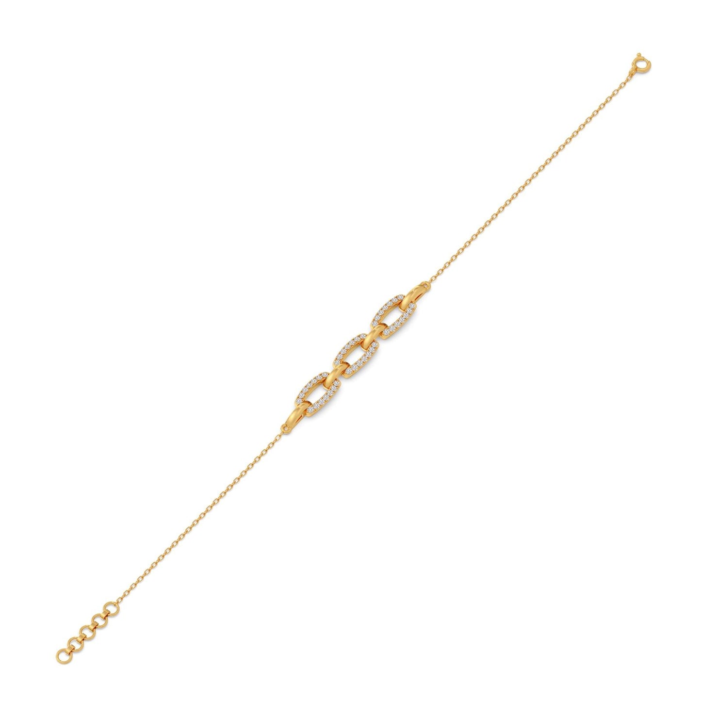 Golden Interlink Diamond Bracelet