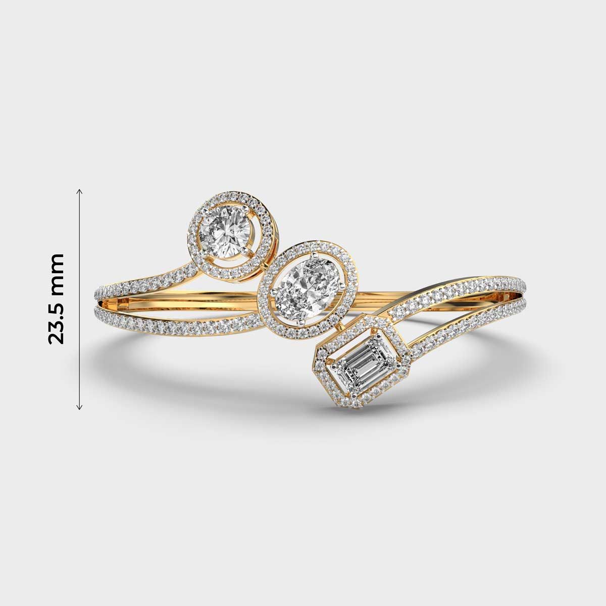 Three Pretty Curve Diamond Bracelet