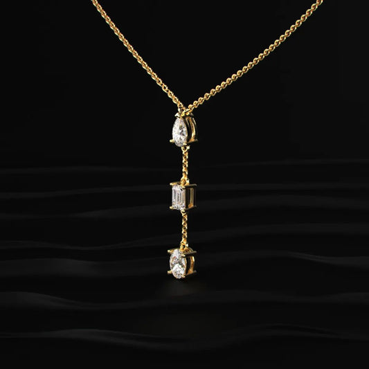 3 Diamond Drop Necklace
