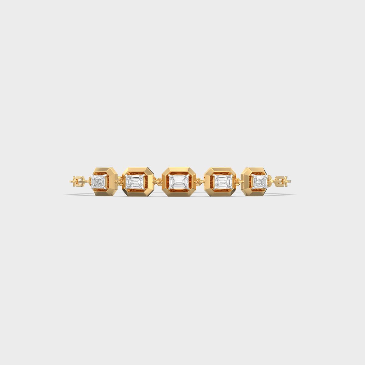 Octagon Bezel Emerald Diamond Bracelet