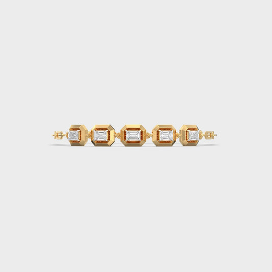 Octagon Bezel Emerald Diamond Bracelet