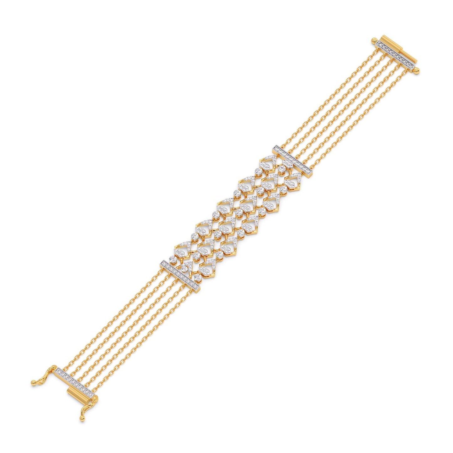 Orluxe Link Diamond Chain Bracelet