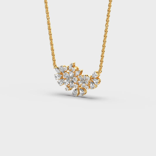 Wild Bloom Diamond Cluster Necklace (With Chain)