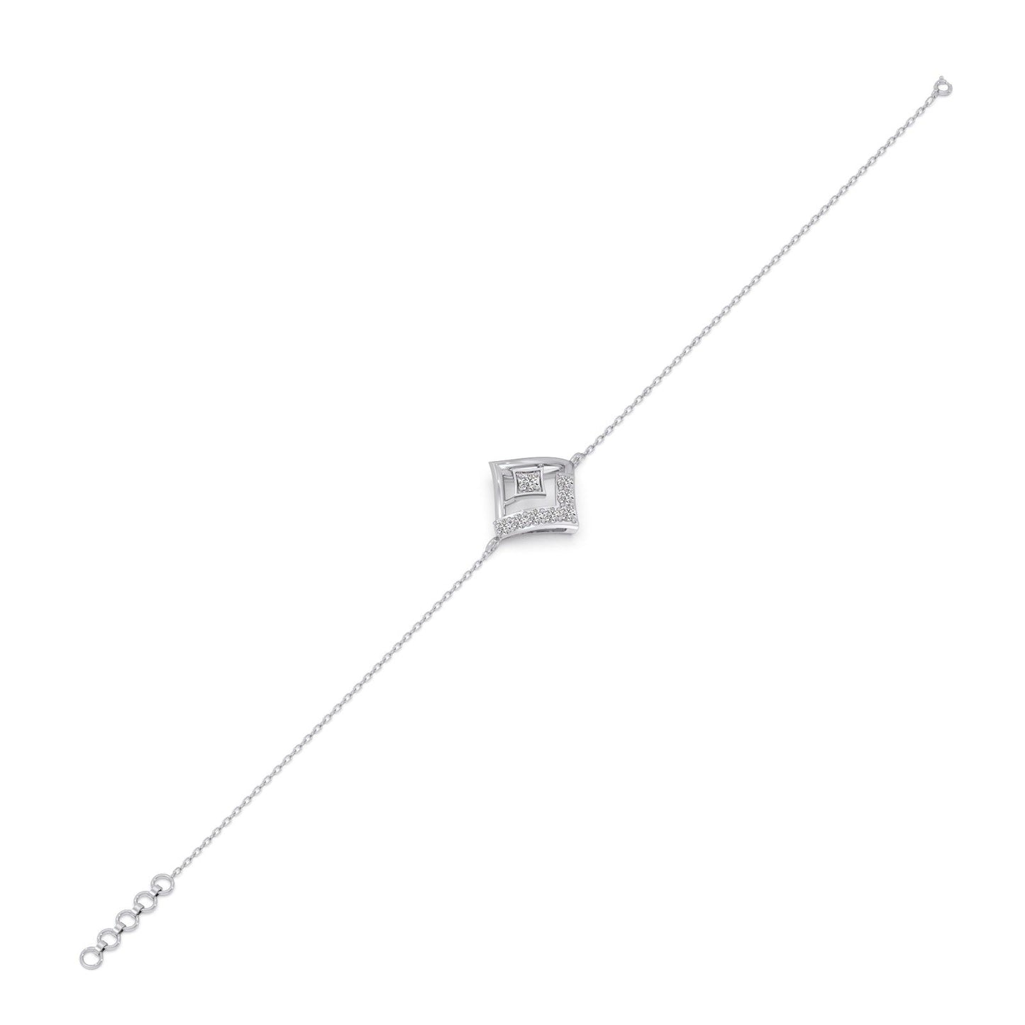 Rhombus Sparkle Diamond Chain Bracelet
