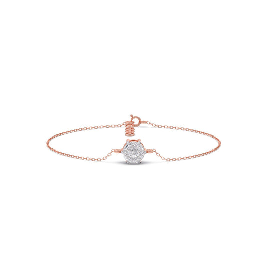 Portuguese Round Solitaire Chain Bracelet