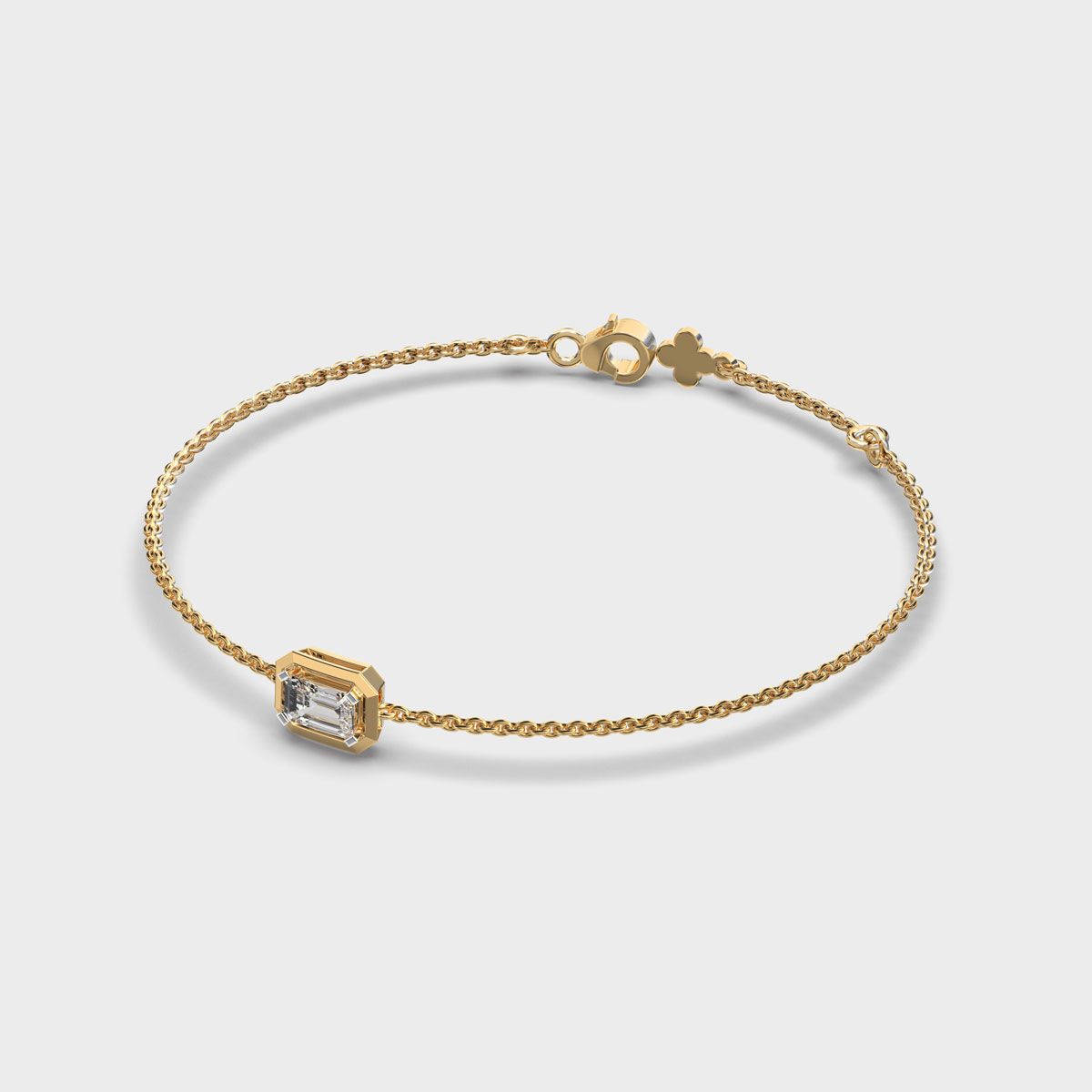 Minimal Everyday Emerald Diamond Bracelet