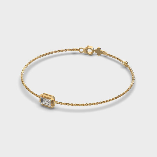 Minimal Everyday Emerald Diamond Bracelet