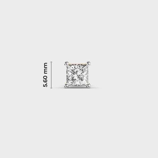 Statement Princess Cut Diamond Stud