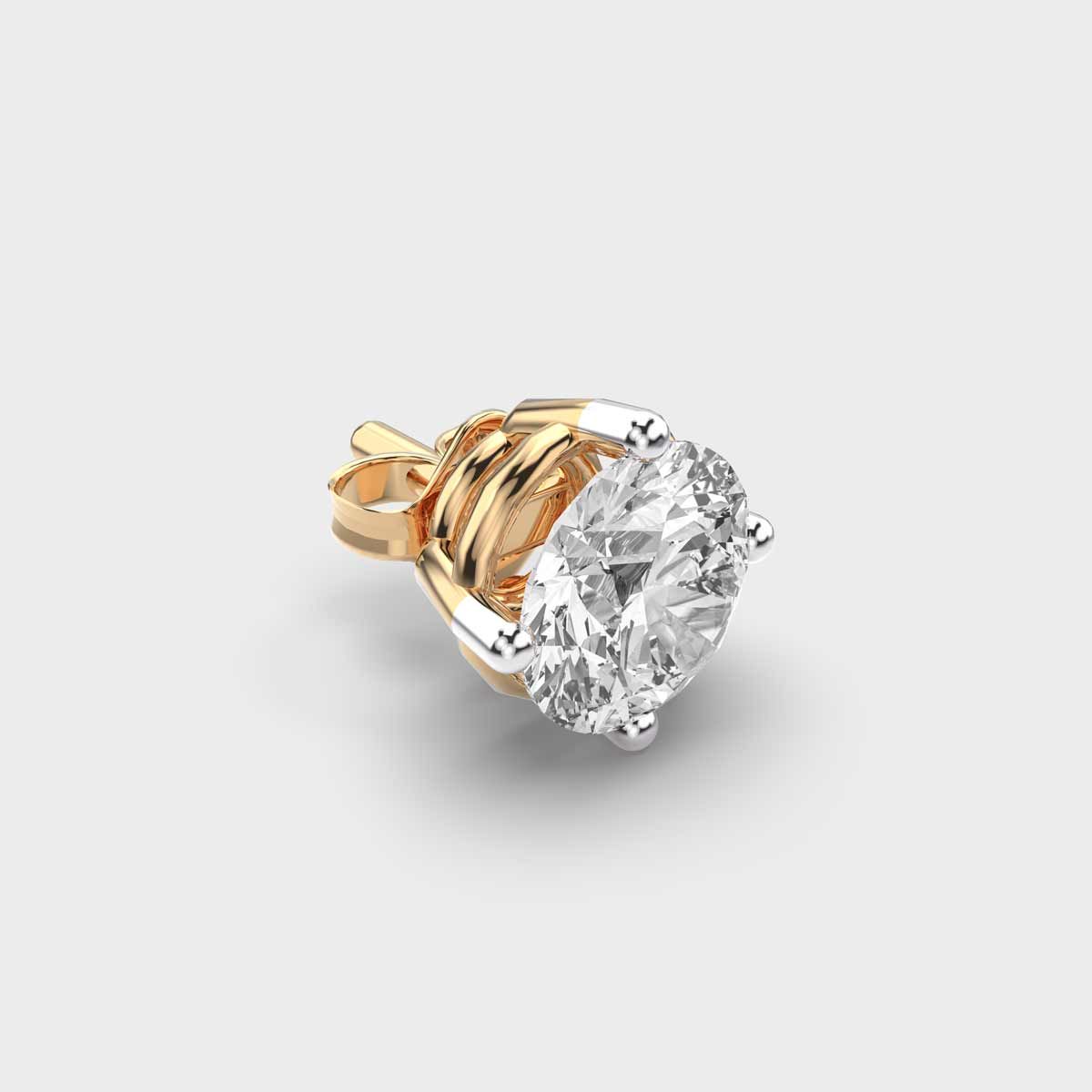 Classic Men's Round Diamond Single Stud