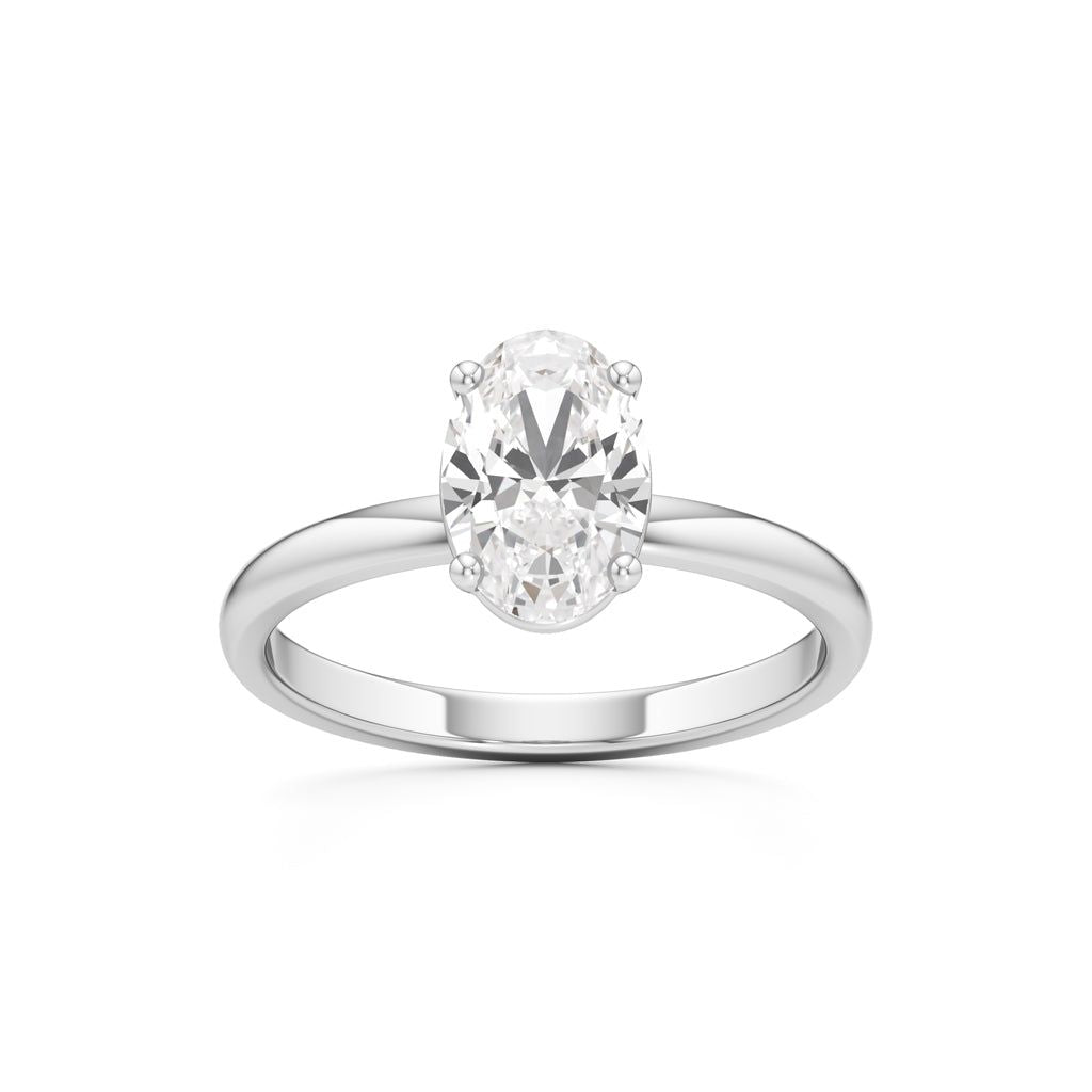 Classic Oval Diamond Solitaire Ring