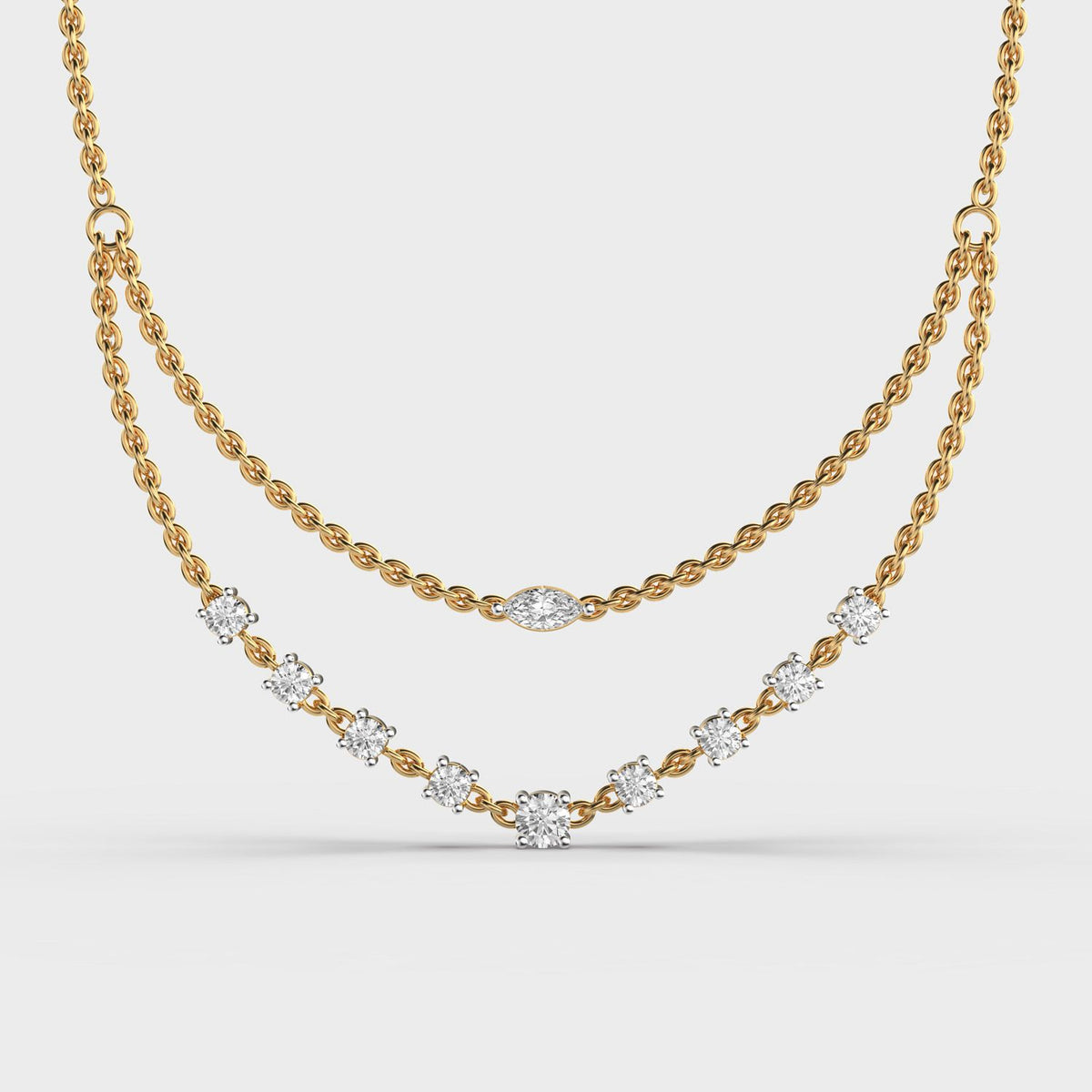 Sleek Is Chic Multi Layered Diamond Necklace