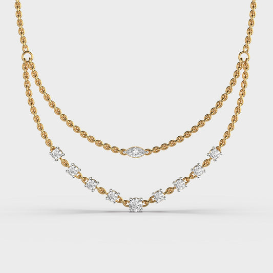 Sleek Is Chic Multi Layered Diamond Necklace