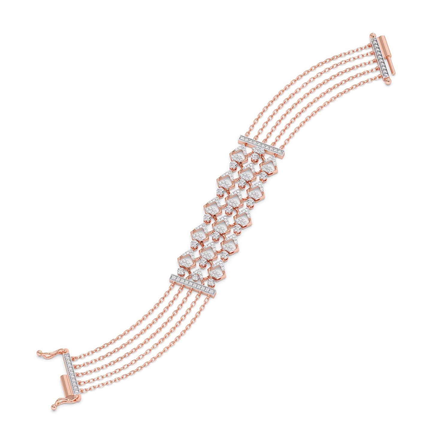 Orluxe Link Diamond Chain Bracelet