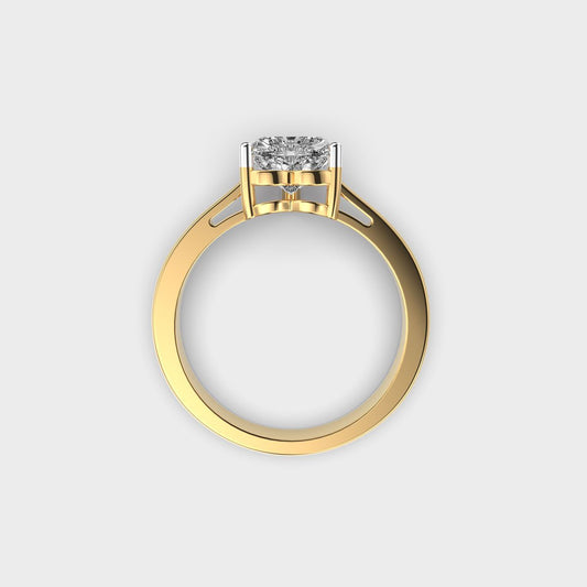 Love Me More Heart Solitaire Diamond Ring - View 4
