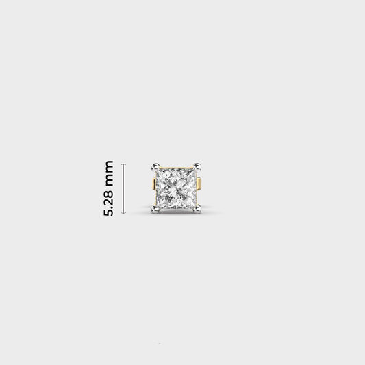Grid Square Diamond Stud for Men