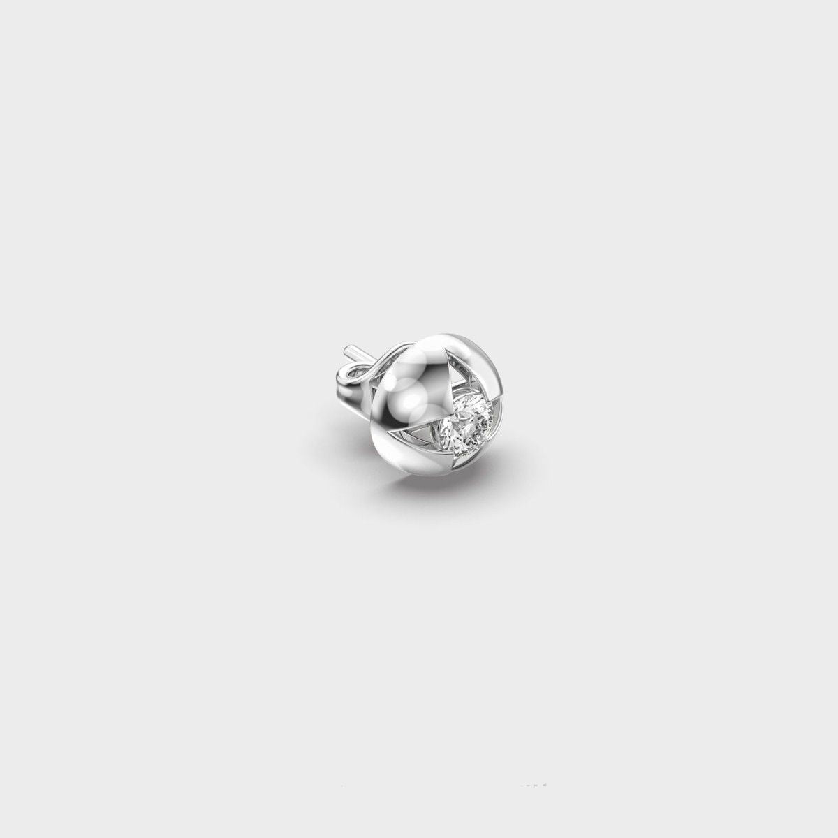 Flower Round Diamond Stud For Men