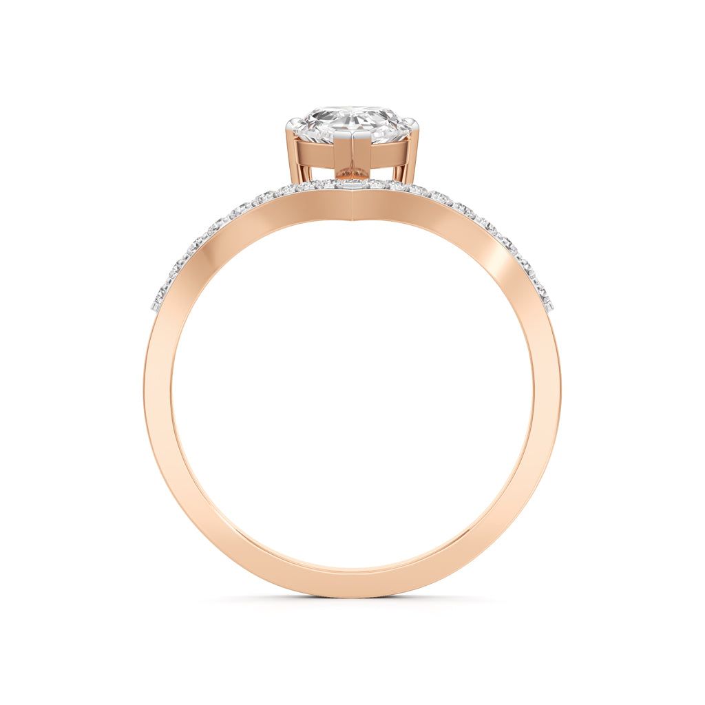 Pear Solitaire V-Shaped Grace Ring