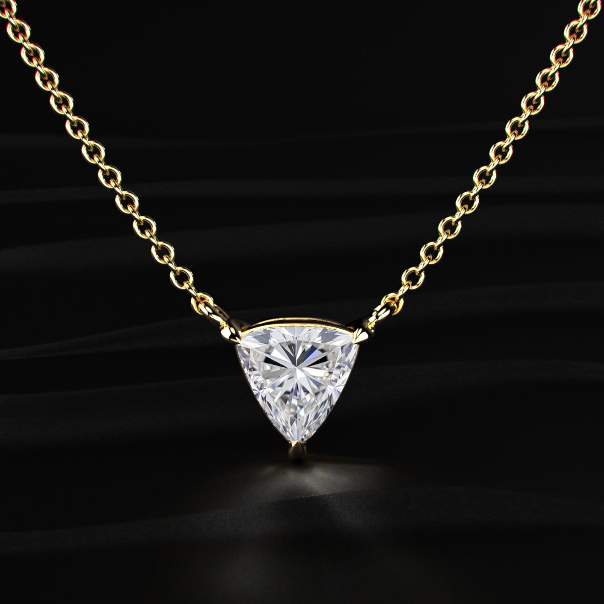 Trillion Cut Solitaire Necklace