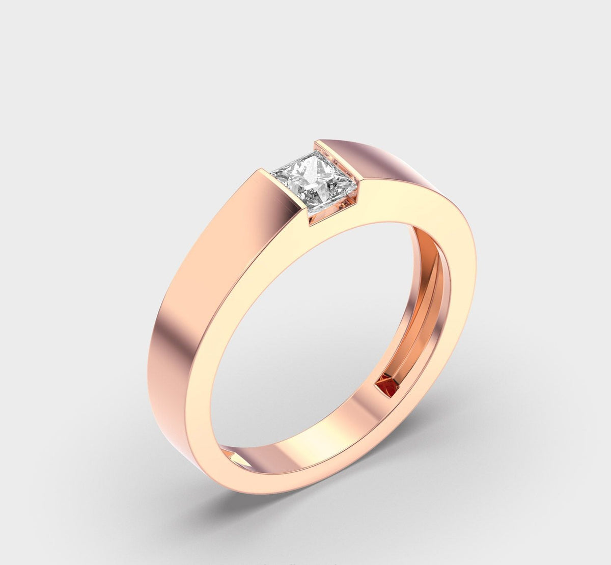 Embellished Princess Cut Diamond Band Ring - View 3