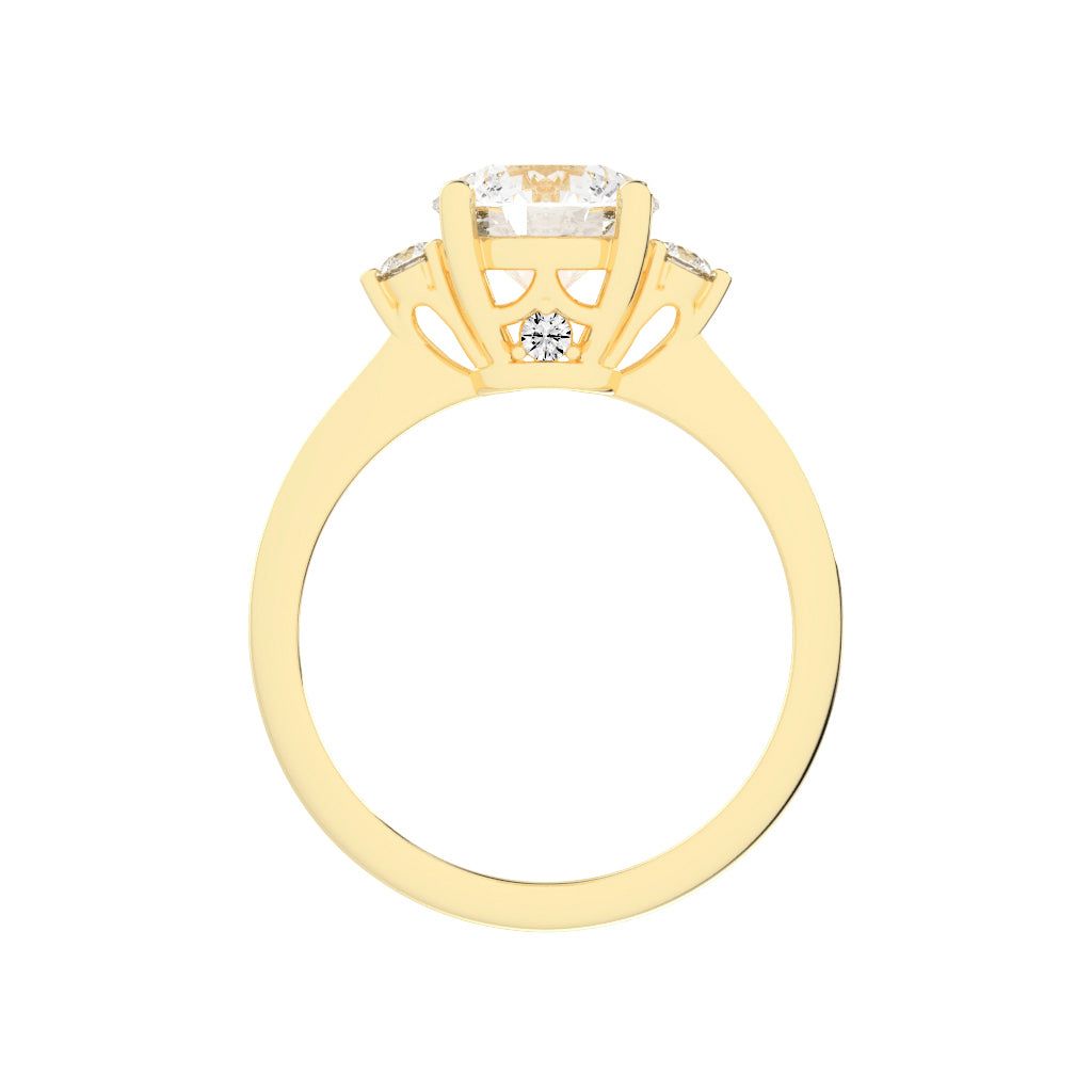 Solendria Two Head Round Cut Lab Diamond Ring