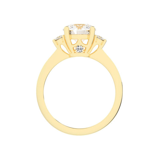 Solendria Two Head Round Cut Lab Diamond Ring