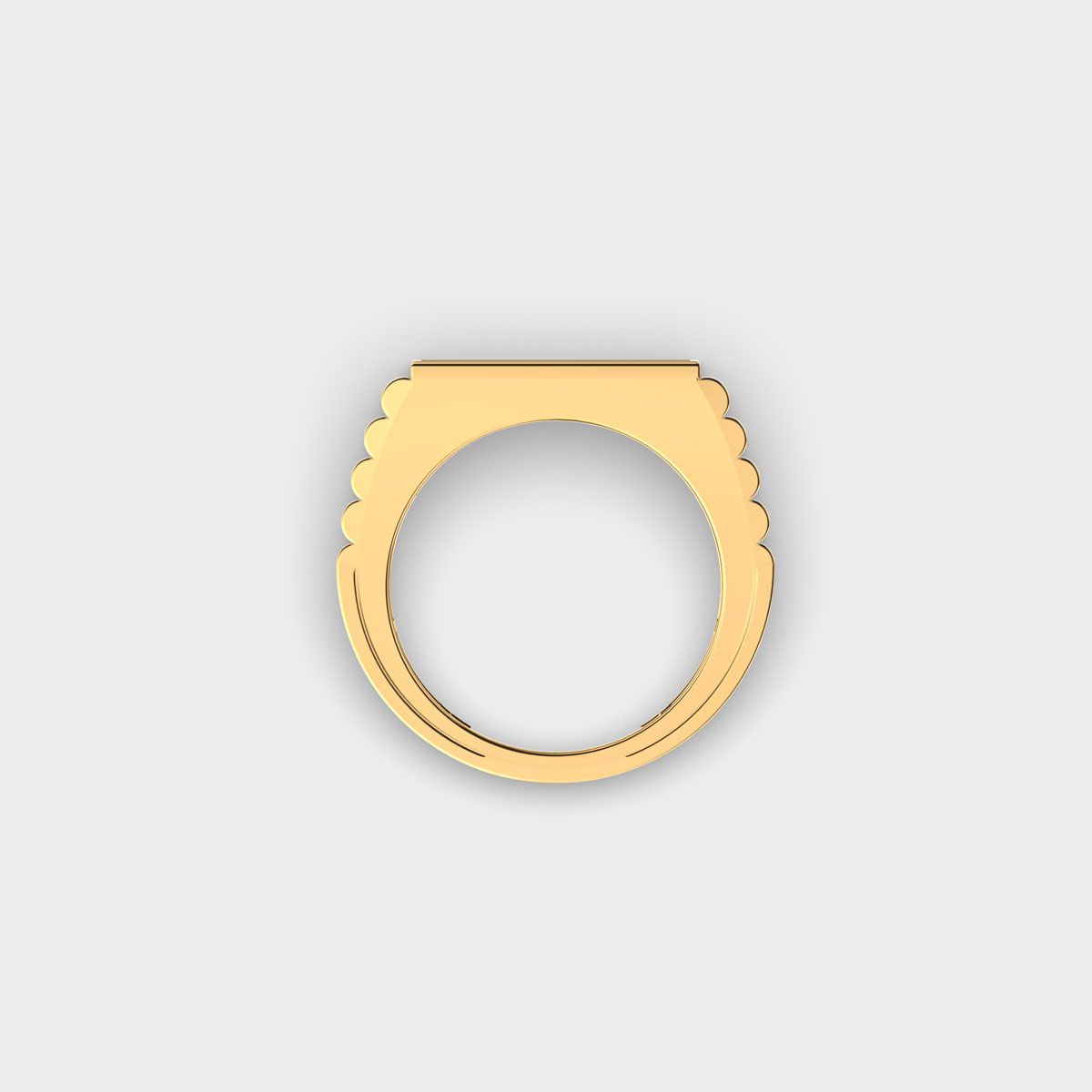 Princess Cut Grid Signet Diamond Ring For Men - View 13