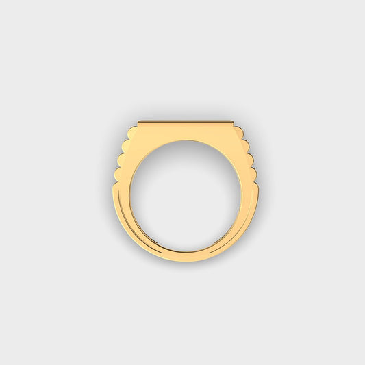 Princess Cut Grid Signet Diamond Ring For Men - View 13