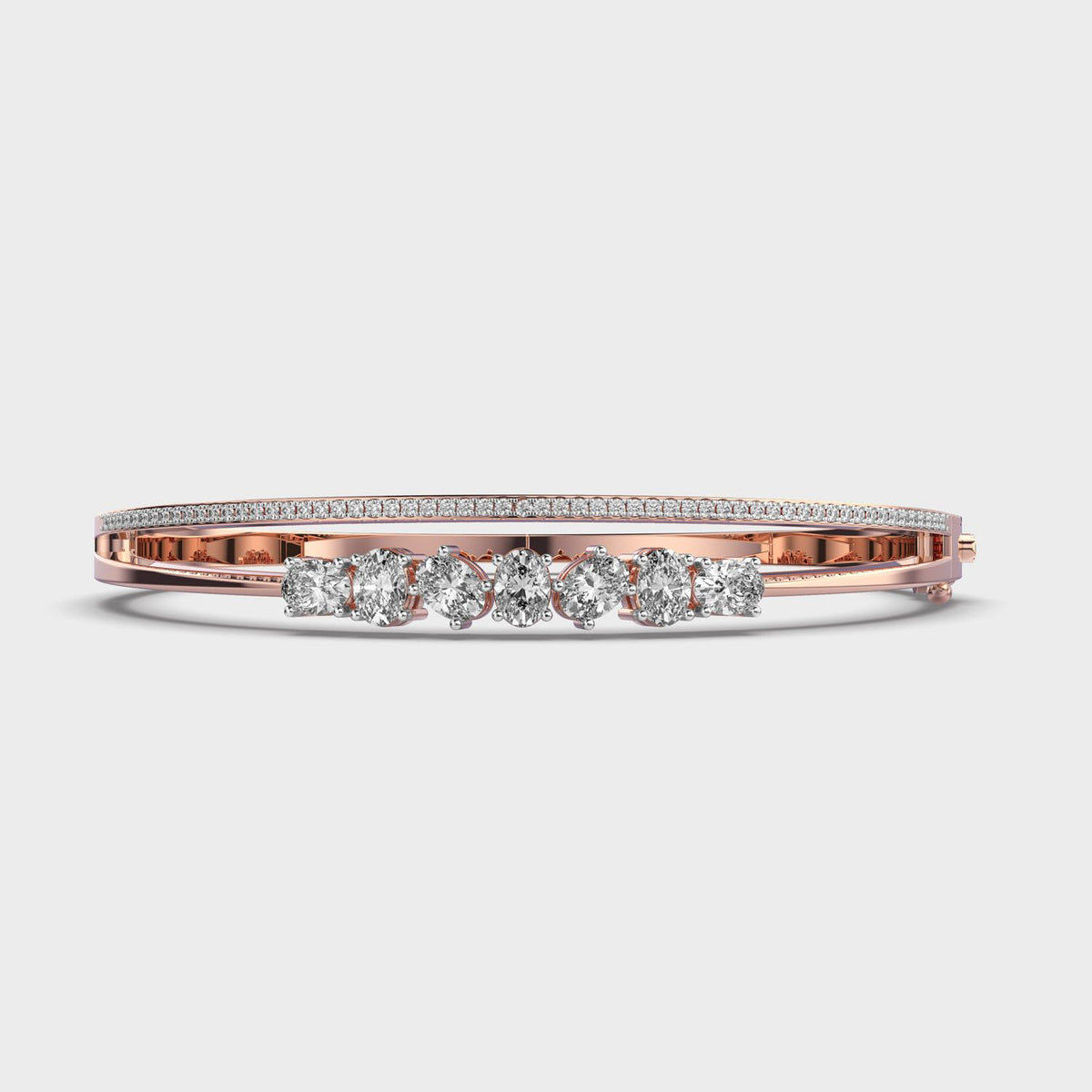 Shining Symphony Oval And Round Diamond Bracelet